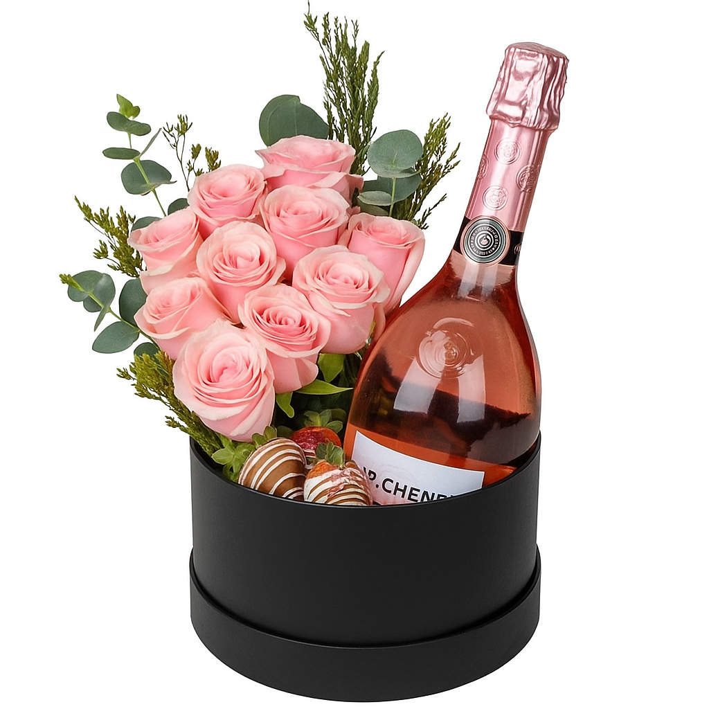 Box Rosas & Vino Rosado