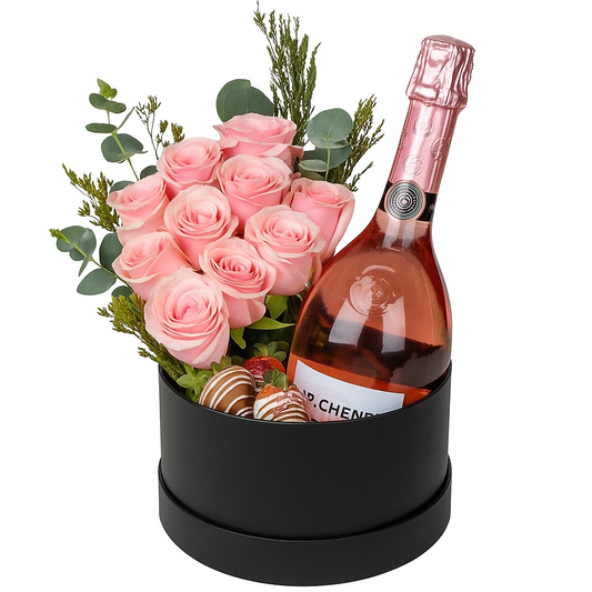 Box Rosas & Vino Rosado