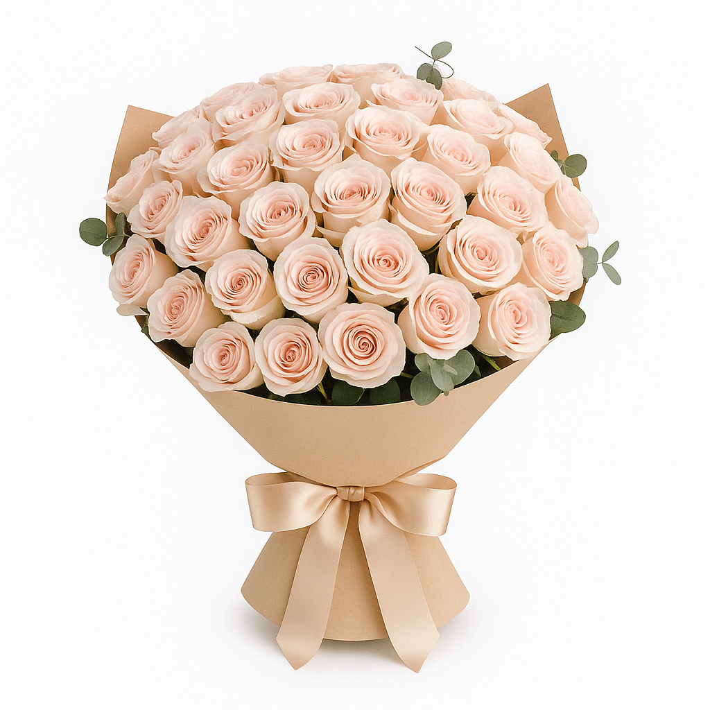 Ramo Majestuoso de 50 Rosas Rosadas Frescas