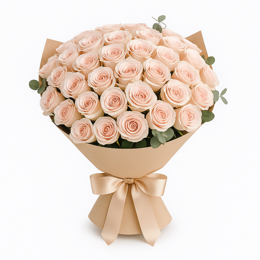 Ramo Majestuoso de 50 Rosas Rosadas Frescas