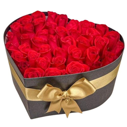 Corazón de Rosas – Caja en Forma de Corazón con 30 Rosas Rojas